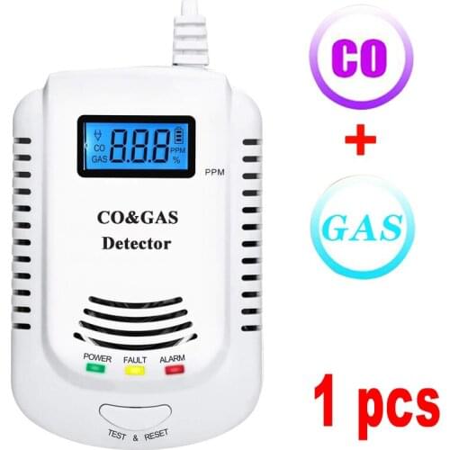 Newly upgraded 2 in 1 Gas Detector Home Natural Gas/Methane/Propane Alarm Leak Sensor Detector With LED Display EU plug