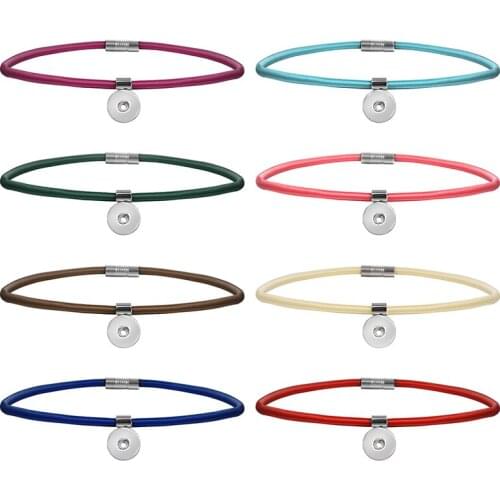 New DJ0096 Fashion Beauty snap Jewelry necklace colorful Torques Magnet buckle 45cm fit 18MM snap buttons