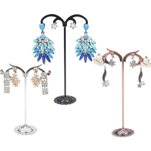 Fashion 3 pcs/Lot Jewelry Display Metal Earring Holder Display Crystal Jewelry Earring Display Stand Wholesale 5 Models Options
