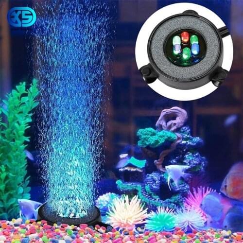 Underwater Submersible Fish Tank Light Color Changing LED Air Bubble Light Waterproof Aquarium Lamp Making Oxygen for Fish Tank