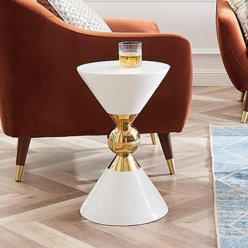 Nordic light luxury round corner table living room coffee table small apartment, mini creative sofa side table