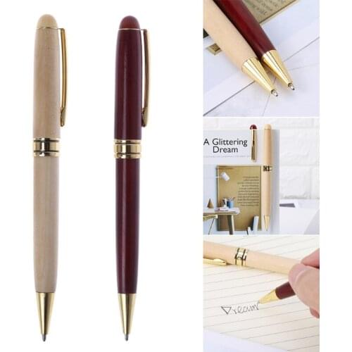 Handmade Twist Wood Ballpoint Pen School Student Stationary Office Writing Tool