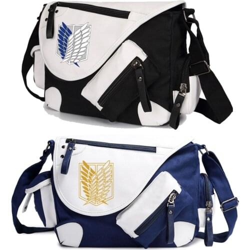 Anime Attack on Titan Scout Legion School Bag Survey Corps Crossbody Bag Rival Ackerman Cosplay Canvas Bag