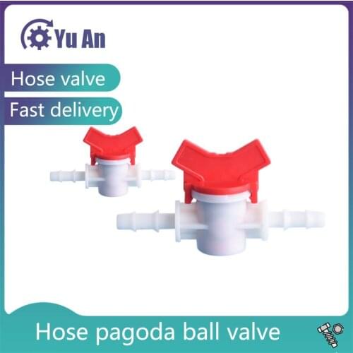 4mm 6mm 8mm 10mm 12mm 16mm 20mm Flexible Pipe Hose Pagoda Ball Valve 2 Way Plastic Aquarium Irrigation Regulate Valve 1 Pcs