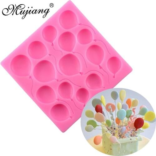 Mujiang DIY Balloon Cake Silicone Mold for Baby Birthday Cake Decorating Tools Cupcake Fondant Chocolate Candy Gumpaste Molds