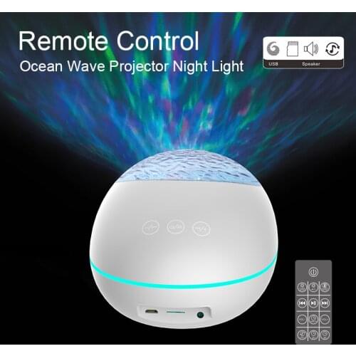 USB Power Newest Design Lucky Stone Ocean Star Projection Lamp Romantic Remote Wave Master Projection Lamp Bluetooth Speaker