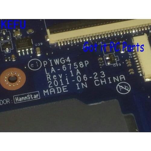 STOCK. PIWG4 LA-6758P Y770 MOTHERBOARD For Lenovo Ideapad G770 notebook mainboard,hd6650m (qualified OK)