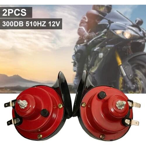 Waterproof 2pc 12V Universal Loud Car 300DB 510HZ Motorcycle Dual Tone Snail Electric Air Horn Siren For Car Truck Motorbike
