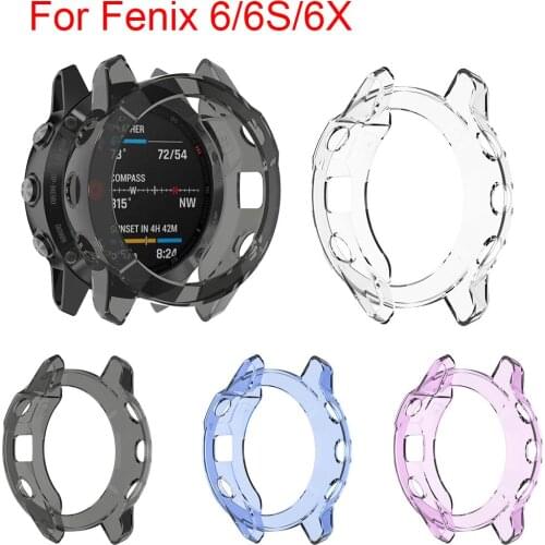 Protection Case For Garmin Fenix 6 Pro 6S Pro 6X Pro Smart Watch Protector Soft TPU Crystal Clear TPU Case Cover For 6 6S 6X