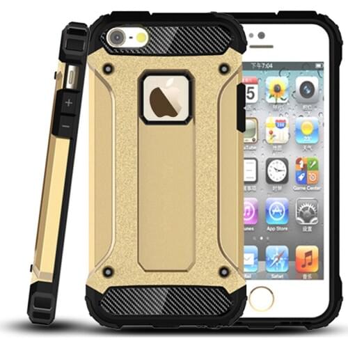 Kolpler hard Gold Diamond Armor case bumper on for iPhone 5s case Anti-Knock Leather TPU covers case for iPhone 5s SE shell bag
