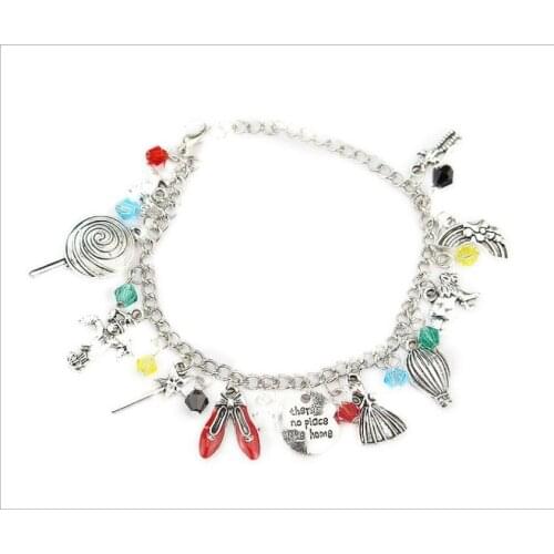 Shoe balloon dress round charm alloy pendant beads bohemian bracelets women wristband bangles for party S1851