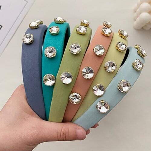 ZHINI New Fashion AAA Zircon Crystal Headbands for Women 9 Colors Simple Handmade Hair Accessories Wedding Jewelry Gift