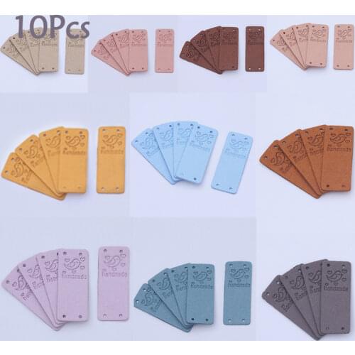 10Pcs Handmade Label Labels For Clothes Hand Made Tags For Hats Knitted Sew Leather Tag Garment Accessories
