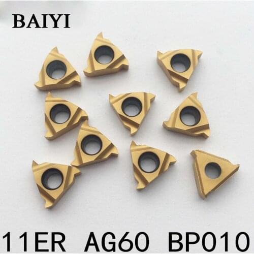 10pcs 11ER A60 BP010 cutter carbide inserts threading turning cutting tools blade for thread turning tool boring