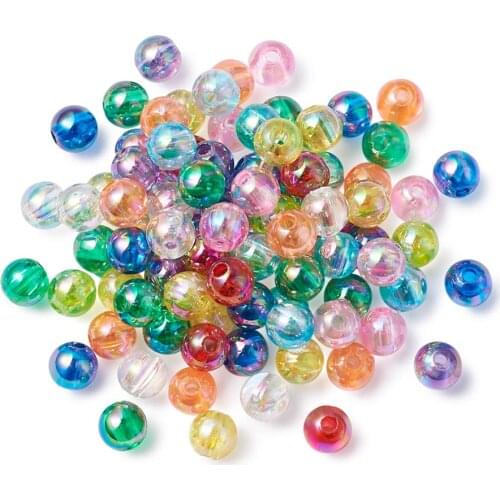 200pcs Round Transparent Acrylic Spacer Beads 5mm DIY Handmade Earring Necklace Bracelet Making Jewelry Beads