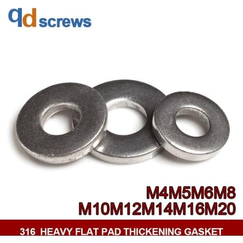316 M4M5M6M8M10M12M14M16M20 Stainless Steel Heavy Flat Pad Thickening Gasket washer DIN7349
