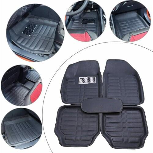 New High-selling General Purpose 5 Pack Black Leather General Car Mats Front And Rear Padding Weather Suit Auto Fast Shipping