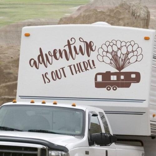 Adventure Is Out There, RV Decal, Happy Campers, Rv Life Decor, Camper Vinyl Sticker Waterproof Adhesive Decals E404