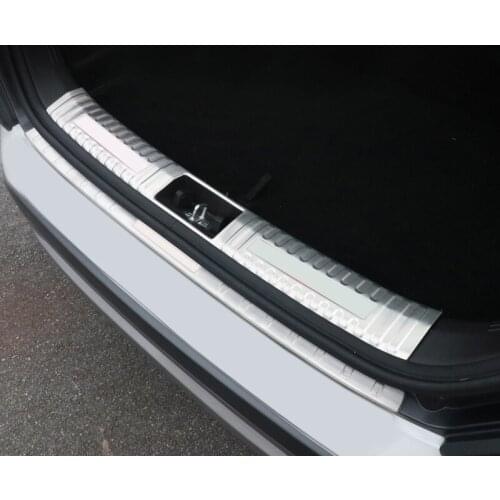 Car Styling 2PCS Stainless Steel Inner+Outer Rear Bumper Protector Guard Plate Cover Trim For Hyundai Kona 2017 2018 2019