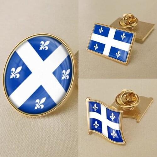 Quebec of Canada Flag National Emblem Brooch Badges Lapel Pins
