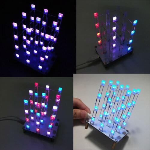DIY Touchable button 3x3x4 Colorful LED Light Cube Kit Shining Rainbow Led Lamp Parts Kit