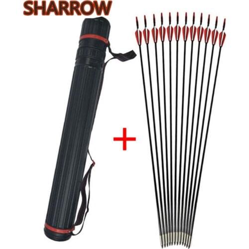 12Pcs Archery Fiberglass Arrows 31inch SP900 OD6mm Glass Fiber Fixed Arrow Tips Arrow Tube Outdoor Practice Shooting Accessories