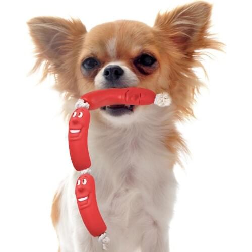 Pet Pressure Reliever Dog Toys Silicone Stress Sausage Durable Chew Molar Toy Fit For All Pets Molar Toys