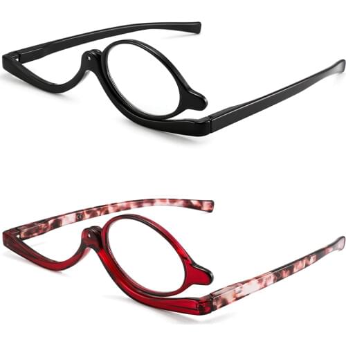 JM 2pcs/set Makeup Reading Glasses Magnifying Flip Down Cosmetic Readers for Women