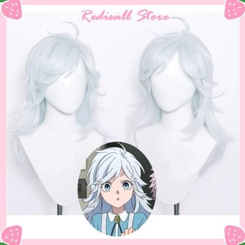 Kemono Jihen Akira Cosplay Wig Snow Light Blue Synthetic Hair 60cm Long Straight Wig Women Heat Resistant Synthetic Wigs Anime