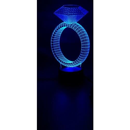 Seven Colors And Changeable 3D DIY Night Beetle Diamon Ring As a Gift For Girlfriend or Wife with Touch Control As Holiday Gifts