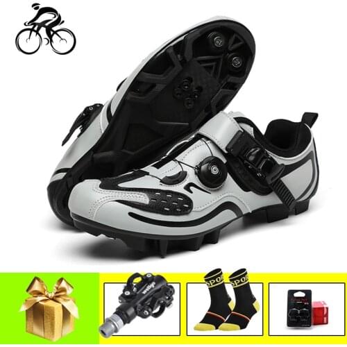 Mtb Cycling Shoes Sneakers Add SPD pedals Men Mountain Bike Shoes self-locking breathable outdoor superstar bicycle riding shoes