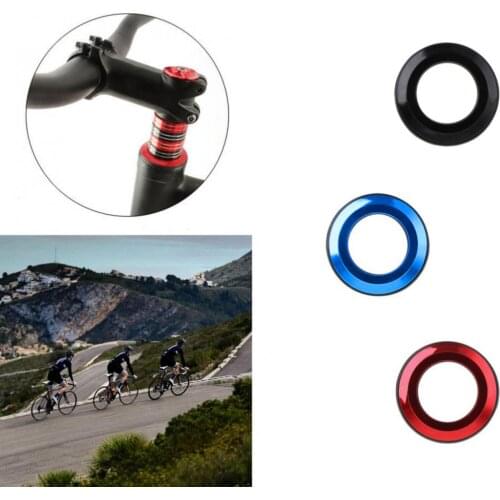 CNC Bicycle Headset Cap Aluminum Alloy Flat Spacer MTB 28.6mm Bike Parts Cover with Rubber Ring