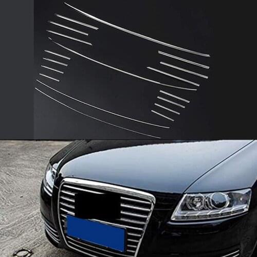 Car Front Bumper Grille Cover Trim Strip Car Decorative for- A6 C6 2009-2011