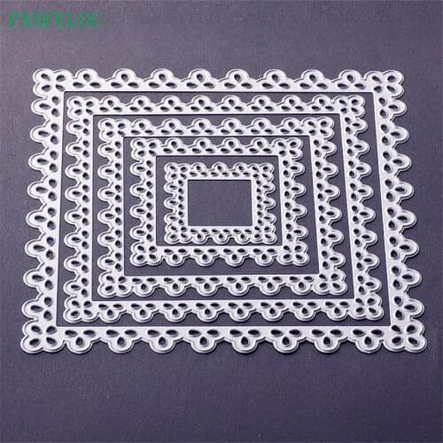 PANFELOU Metal craft Hole in the square paper die cutting dies for Scrapbooking/DIY Easter wedding Halloween cards