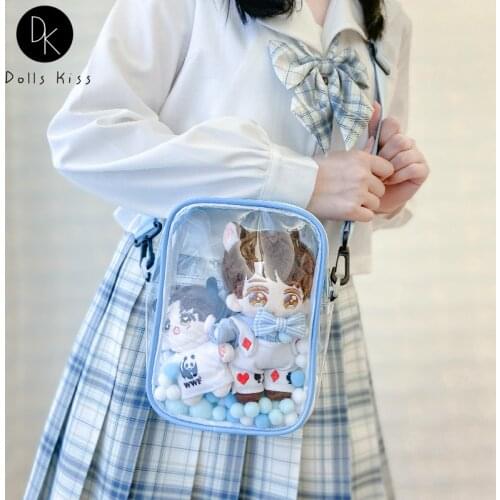 Mini PVC Crossbody Bags for Bjd 20Cm Doll Women Japanese Cute Transparent Small Clear Ita Bag Girls Shoulder Purse for Phone
