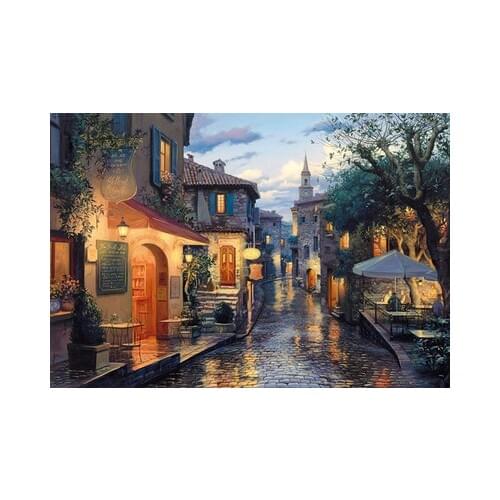 Street after the Rain Scenery For Embroidery Needlework 14CT Counted Unprinted DIY Cross Stitch Kits Handmade Art Wall Decor