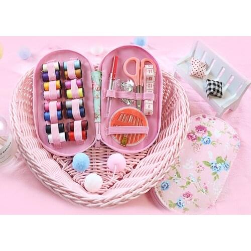 Needle and Thread Suit Rural Style Portable Sewing Tools Blue Broken Beautiful Sewing Kit