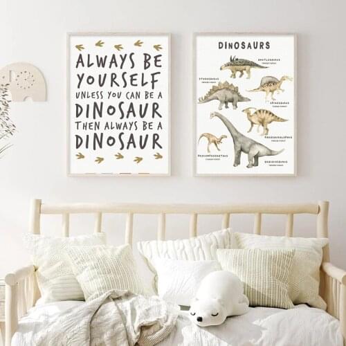 Nordic Mural Boys' Room Decoration Dinosaur Poster Modular Art Printing Game Room Canvas Painting Nursery Mural Art Poster