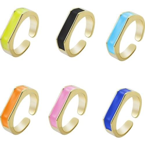 2021 New Arrivals Summer Fashion Flat U-shaped Neon Drip Ring For Woman Personality Trend Party Gift