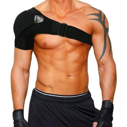 Shoulder Brace with Pressure Pad Adjustable Breathable Gym Sports Care Single Shoulder Support Back Brace Guard Strap Wrap Belt