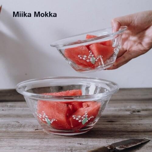 Lass Bowl Thickened Salad Noodle INS Microwave Printing Fruit Heat-Resistant Breakfast Milk Oatmeal Taca Drewniana Plaque Or