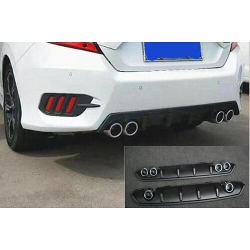 Fit For Honda Civic 2016 2017 2018 Rear Bumper Diffuser Bumpers Lip Protector Guard skid plate ABS finish 1Pes