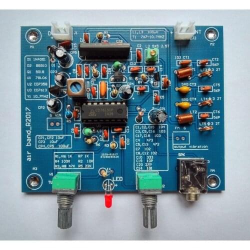 Diy Air Aviation band receiver,H sensitivity aviation radio 118 MHZ to 136 MHZ AM Power supply dc 9-12 v