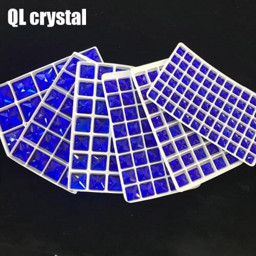 QL Crystal Jewelry Blue sew on Glass Crystal Rhinestone Flatback for wedding Dress DIY clothes shoes bags accessories