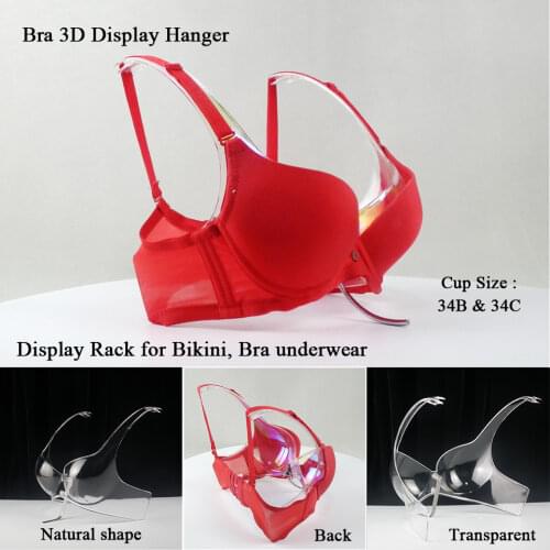 Cup Size 34C Lady swimwear or Bikini Underwear Hanger Bra Model Clothespin for Bra clothing store Clothes display Rack
