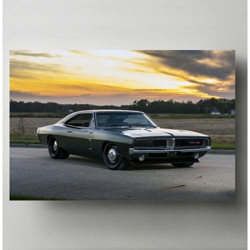 Modern Canvas Paintings Wall Art Picture Ringbrothers 1969 Dodge Charger Defector Vehicle Posters HD Print for Living Room Decor