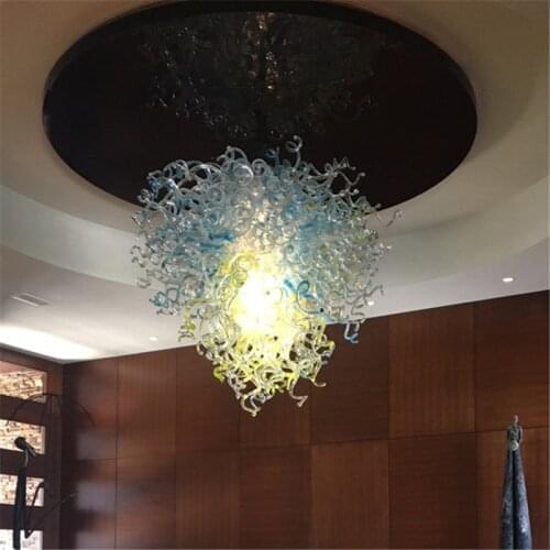 Modern chain hanging lightings turkish chandelier large shopping mall Ball Style Hand Blown Art Glass Chandelier