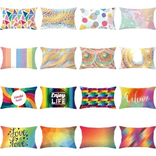 Stylish Simplicity Pattern Peach Lumbar Pillow On The Couch Digital Printing Household Goods Bedside Pillow Pillowcase
