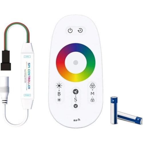 DC5-24V Mini Full Color SPI RGB led controller 2.4G RF touch panel dimmer for WS2812 WS2813 WS2815 Pixels led strip light