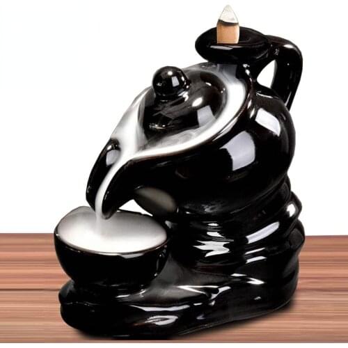 Tearoom Ornametns Zen Backflow Incense Burner Living Room Watch Smoke Waterfall Clay Tea Pet for Home Decor Cone Incense Censer